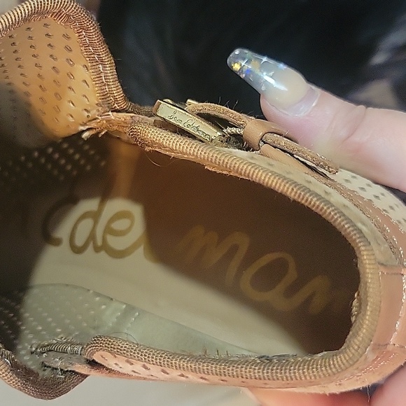 Sam Edelman Paula Perforated Leather Buckle Ankle Western Boots - Picture 7 of 7